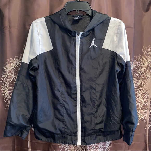 Jordan Other - JORDAN Black Hoodie Track Jacket Wind Breaker Boy’s Size Large L 12 13